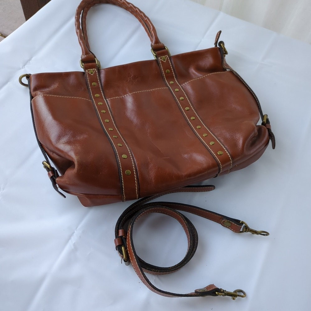 Large Carducci Brown Leather Tote Patricia Nash - Picture 14 of 15